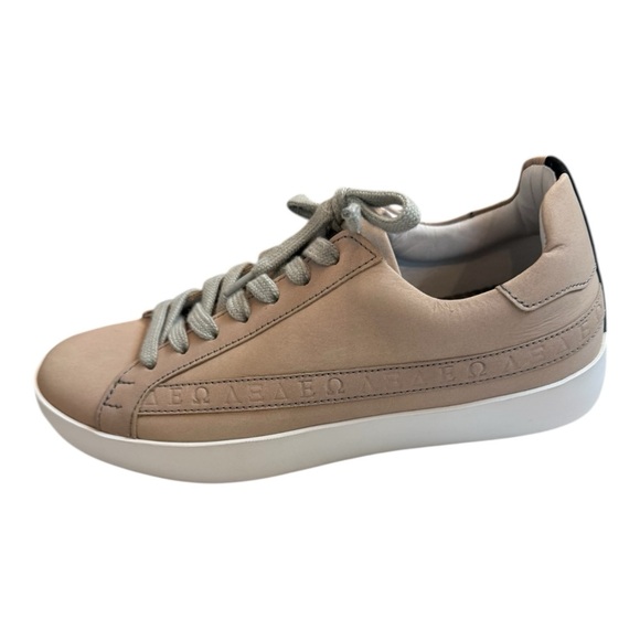 Sans Matin Beige Leather Low Top Sneakers Size 36 - Picture 4 of 6